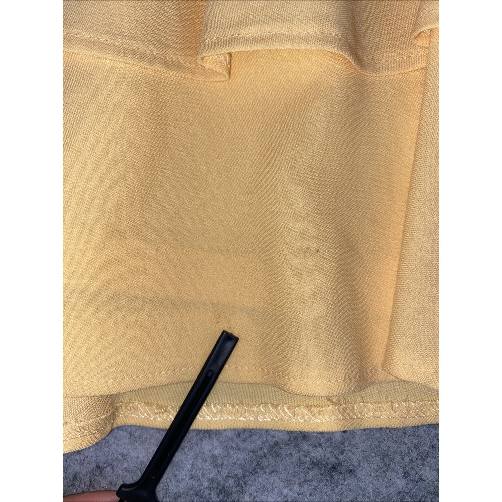 Vintage ESCADA Margetha Ley Germany Yellow Ruffle Hem Mini Wool Skirt Size 42 - Picture 3 of 9